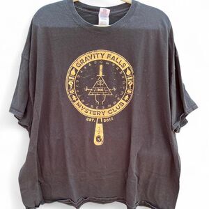 RARE Gravity Falls Mystery Club Graphic T-Shirt - Black - Size 4XL